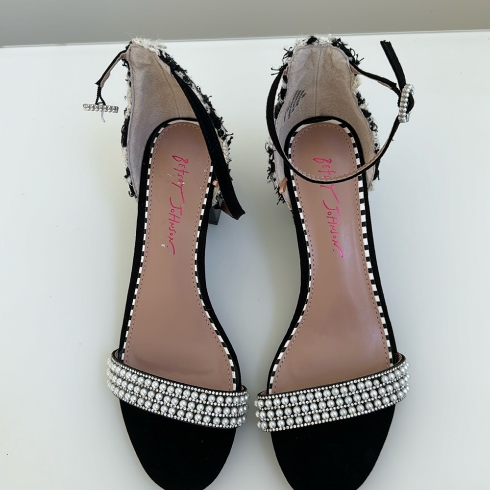 Betsey Johnson Black and White Sandals